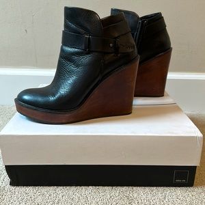 Dolce vita, leather, black, wedge booties